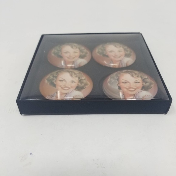 Set/4 Retro Magnets 2 Inch NEW in Box - Picture 2 of 5